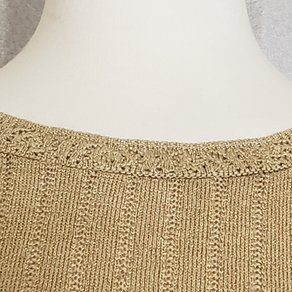 Alfred Dunner Gold Metallic Knit Cowl Neck Sweater - Picture 4 of 7